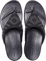 Crocs Monterey Shimmer Wedge Flip Women Black