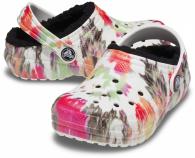 Crocs Classic Tie Dye Lined Graphic Clog Kids Black / Multi