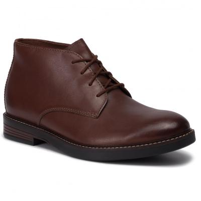 CLARKS Paulson Mid Mahogany Leather