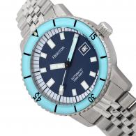 Heritor Automatic Edgard Bracelet Divers Watch w/Date - Light Blue/Navy light blue