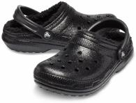 Crocs Classic Glitter Lined Clog Black / Black