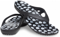 Crocs Kadee II Heartprint Flip W Black / White