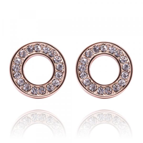 ANNIE ROSEWOOD Stud earrings with Czech crystal in Rose gold