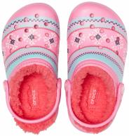  Crocs Classic Printed Lined Clog Kids Pink Lemonade