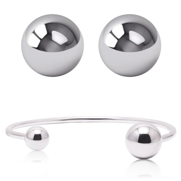 ANNIE ROSEWOOD The bubble DUO set in Silver