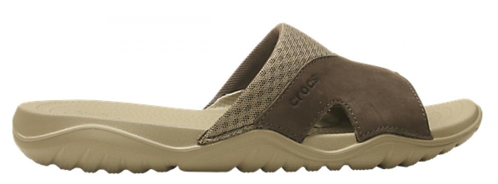 crocs men's swiftwater leather slide