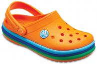 Kids Crocband™ Rainbow Band Clog Blazing Orange