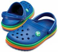 Kids Crocband™ Rainbow Band Clog Blue Jean