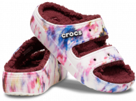 Crocs Classic Cozzy Tie Dye Sandal Garnet/Multi