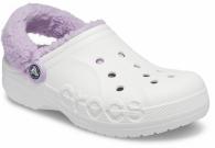 Crocs Baya Lined Fuzz Strap Clog white/lavender