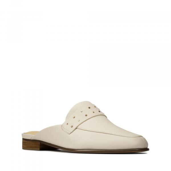 CLARKS Pure Mule White Leather