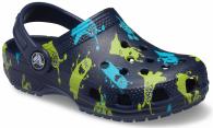 Crocs Classic Monster Print T Clog Kids  Navy