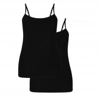 BAMBOO BASIC Spaghetti Tops VERA 2-pack Black