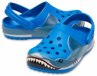  Kids Crocs Fun Lab Shark Band Clog Bright Cobalt