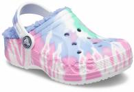 Crocs Baya Lined Tie Dye Graphic Clog Kids Pink Lemonade/Multi