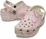 Crocs Classic Platform Snake Print Clog W Bone/Multi