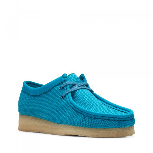 CLARKS Wallabee Teal Textile