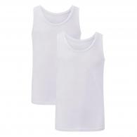 BAMBOO BASIC STEF SINGLET 2-pack OPTICAL WHITE